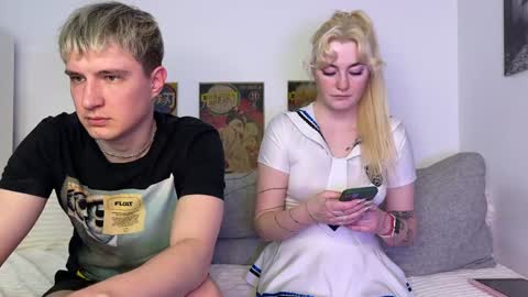 Snapshot of one_punch_cum chatting on 5, 3, 2025 couple Lu sexy chick in middle and Jimmyblonde our friend Brianglasses online show from 5, 3, 2025