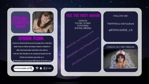 Lex Vive foxygamer cb online show from 9, 5, 2026