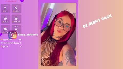 Snapshot of lissy_addams chatting on 12, 1, 2025 Lissy online show from 12, 1, 2025