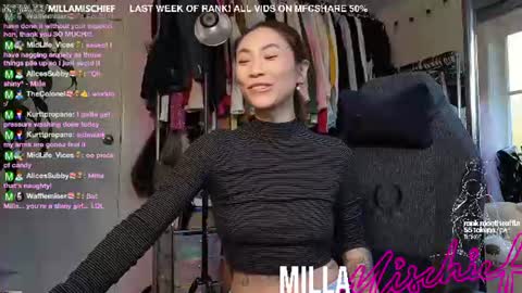 Milla Mischief online show from 27, 6, 2026