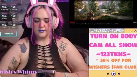 Snapshot of nevermakeawish chatting on 21, 5, 2026 Wishs Playground online show from 21, 5, 2026