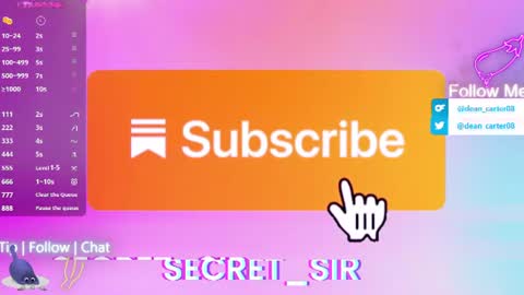 Snapshot of secret_sir chatting on 15, 6, 2026 Dean Carter online show from 15, 6, 2026