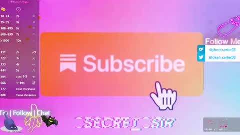 Snapshot of secret_sir chatting on 29, 6, 2026 Dean Carter online show from 29, 6, 2026