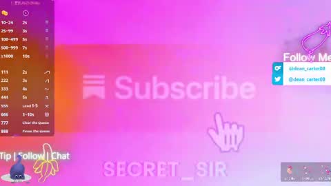 Snapshot of secret_sir chatting on 3, 7, 2026 Dean Carter online show from 3, 7, 2026