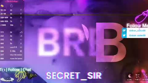 Snapshot of secret_sir chatting on 5, 7, 2026 Dean Carter online show from 5, 7, 2026