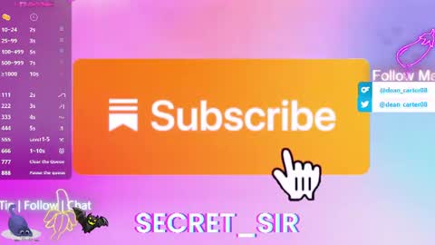 Snapshot of secret_sir chatting on 28, 7, 2026 Dean Carter online show from 28, 7, 2026
