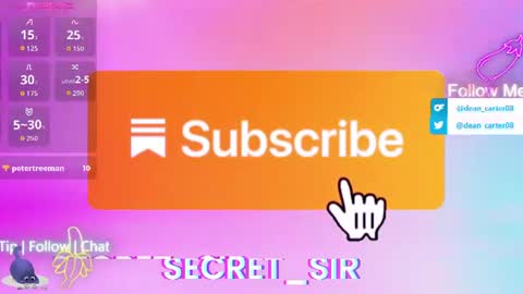 Snapshot of secret_sir chatting on 4, 8, 2026 Dean Carter online show from 4, 8, 2026