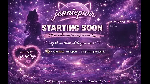 purrjennie online show from 30, 3, 2026