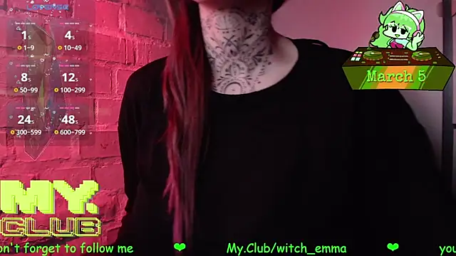 Snapshot of Witch_Emma chatting on 5, 3, 2026 Witch Emma online show from 5, 3, 2026